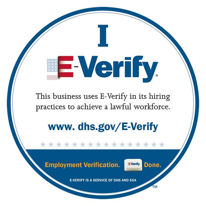 I E Verify logo on the display of the website